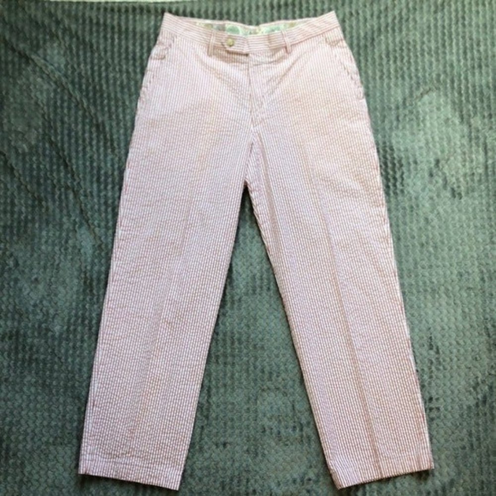 Searsucker Red & White Striped Pants Size 32R